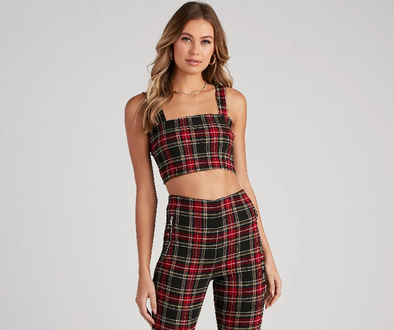 Perfect In Plaid Crop Tank sexy tank top