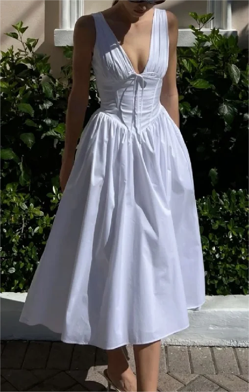White A-Line V Neck Elegant Long Party Dress Fashion Summer Dress, DP3108 Tunics Party sparkling White A-Line V Neck Elegant Long Party Dress Fashion Summer Dress, DP3108 Tunics Party sparkling