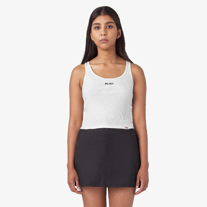 Dickies Women's Mapleton Yorktown Tank Top - White athletic tank top