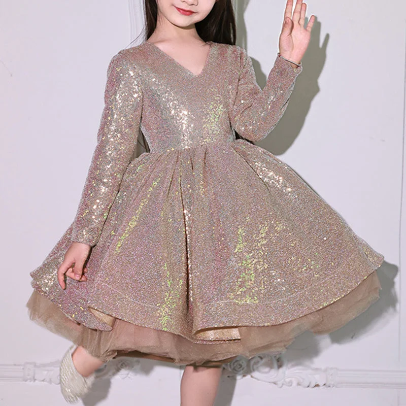 Baby Girl Birthday Party Dress Elegant Puffy Princess Sequin Dress Tunics Office stylish Baby Girl Birthday Party Dress Elegant Puffy Princess Sequin Dress Tunics Office stylish