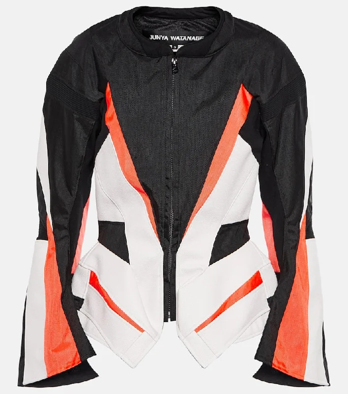Junya Watanabe Moto paneled nylon jacket Lace Jacket Ribbed Jacket Sequined Jacket