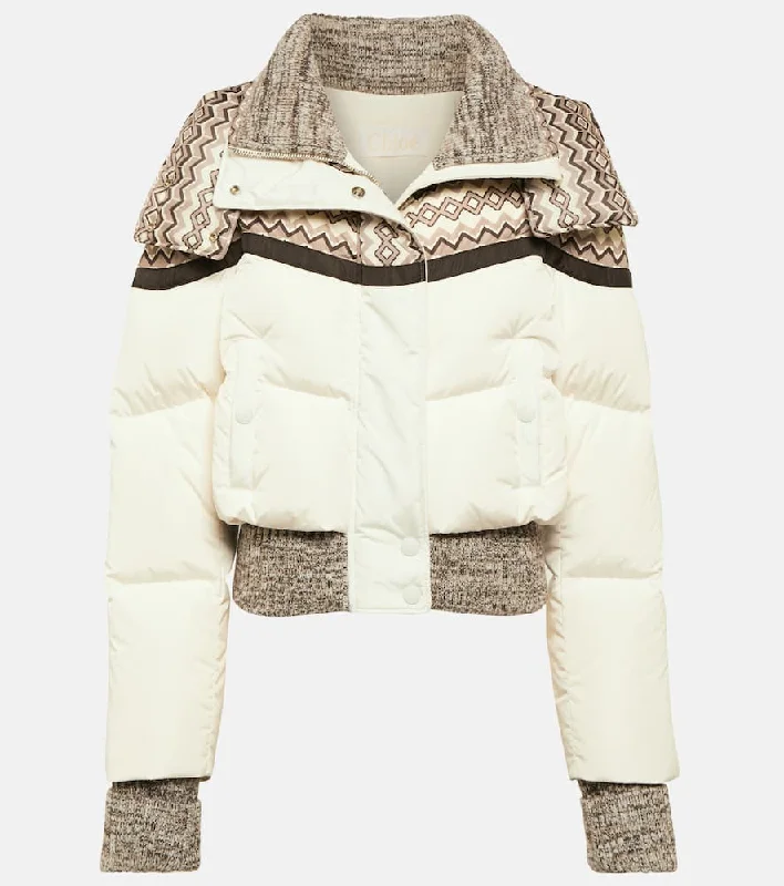 Chloe Printed down jacket Nylon Fabric Polyester Fabric Spandex Fabric