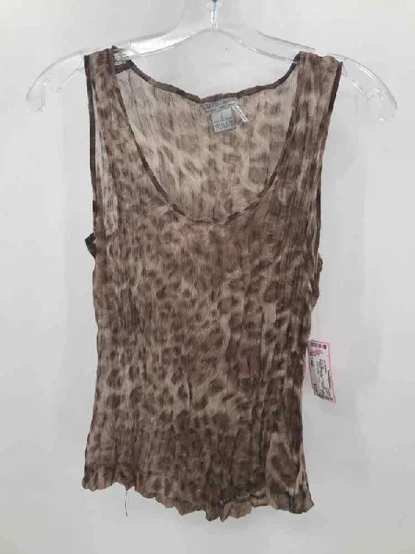 Pre-Owned Alberto Makali Brown Size Large Printed Tank Top turquoise tank top