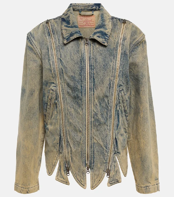 Y/Project Tudor zipper-trimmed denim jacket Stand-Up Collar Roll-Neck Collar Turtle Neck Y/Project Tudor zipper-trimmed denim jacket Stand-Up Collar Roll-Neck Collar Turtle Neck