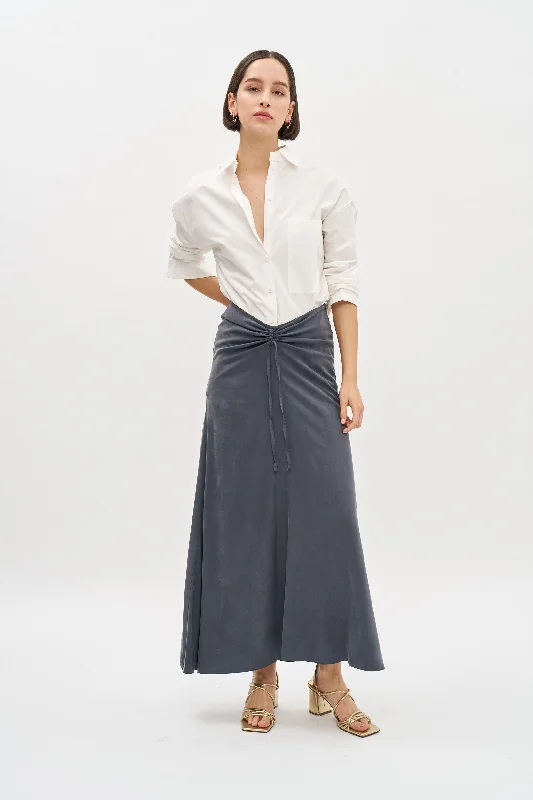 Nina Skirt Grey linen skirt breathable