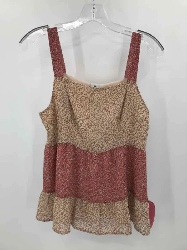 Pre-Owned Paper Crane Tan Size Small Floral Tank Top soft tank top
