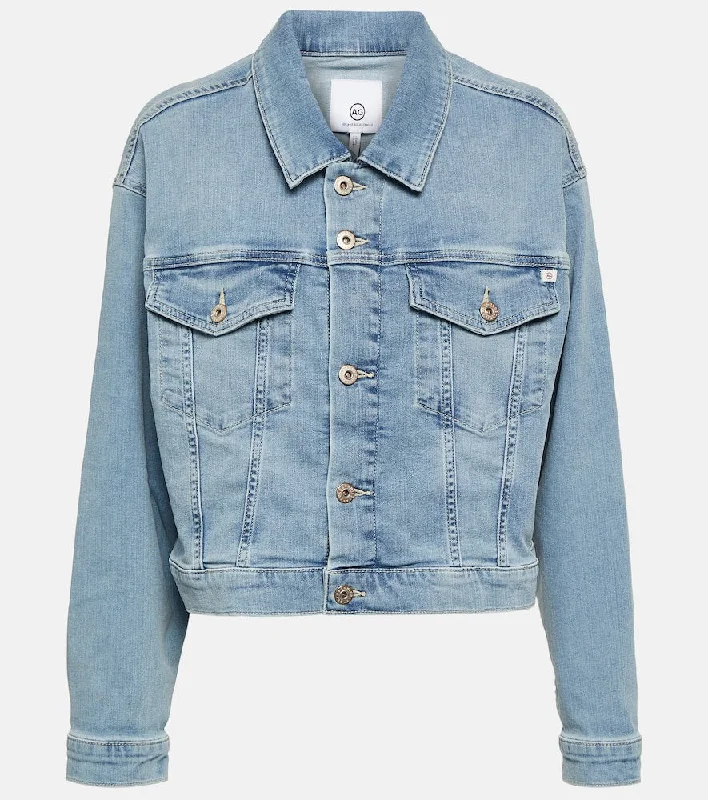 AG Jeans Maya cropped denim jacket Satin Jacket Silk Jacket Chiffon Jacket