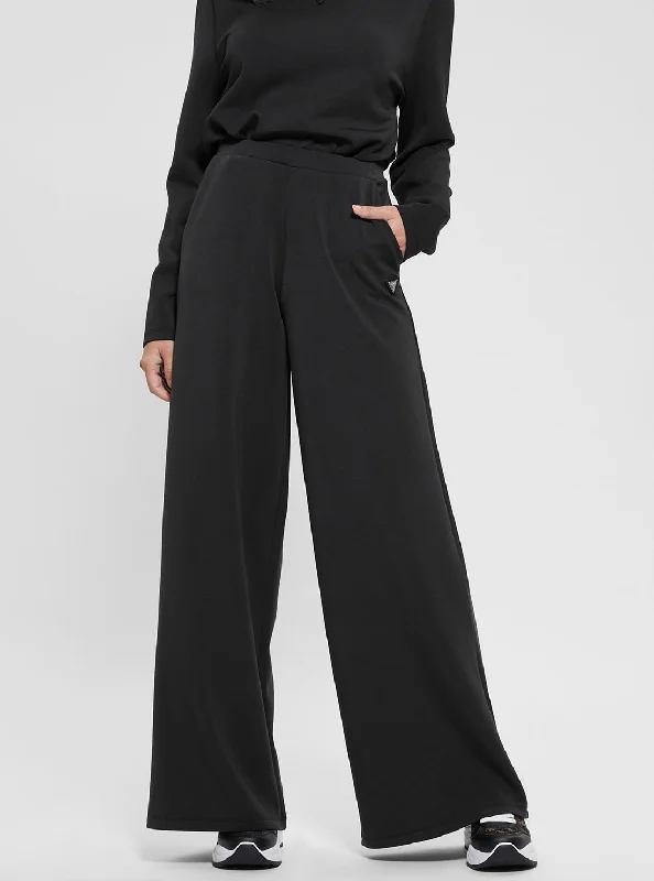 Eco Black Olympe Wide Leg Pant Slim Fit Casual Pants