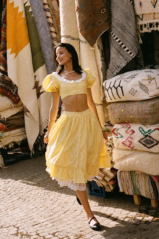 Marrakech Yellow Skirt silk skirt smooth