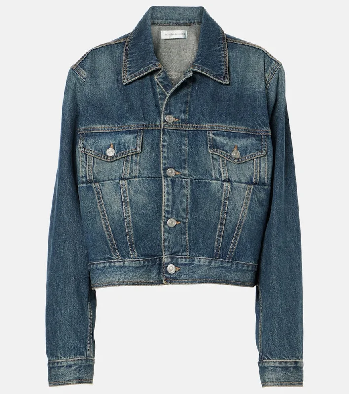 Victoria Beckham Cropped denim jacket Denim Jacket Leather Jacket Suede Jacket
