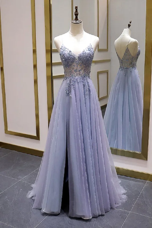 Luxury Beads A-Line Formal Evening Gown Party Dress Long Prom Dress ,DP650 Crew Neckline Casual