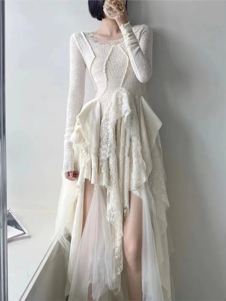 Advbridge French Vintage Elegant Lace Dress Women 2024 Spring Summer New Irregular Splicing Long Bridesmaid Evening Party Dress Prom Robe Tunics Print Colorful Advbridge French Vintage Elegant Lace Dress Women 2024 Spring Summer New Irregular Splicing Long Bridesmaid Evening Party Dress Prom Robe Tunics Print Colorful