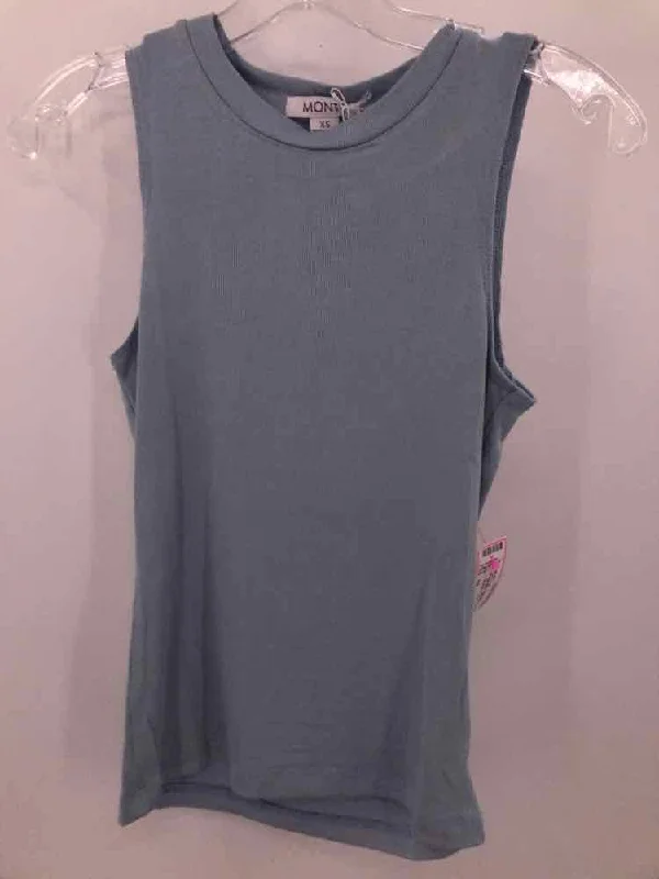 Pre-Owned Monte Blue Size XS Tank Top graphic tank top