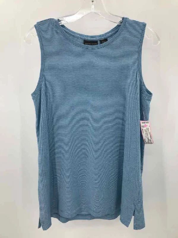 Pre-Owned Adrienne Vittadini Blue Size Medium Tank Top essential tank top