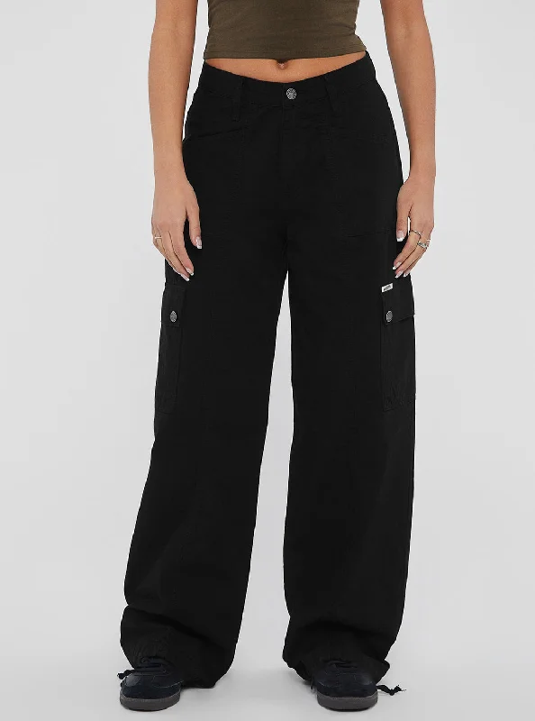 Guess Originals Black Utility Cargo Pants Stylish Casual Pants
