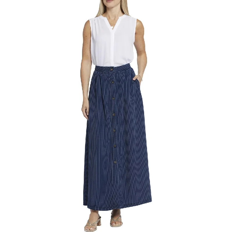 NYDJ Womens Pinstripe Tencel Maxi Skirt lace skirt feminine