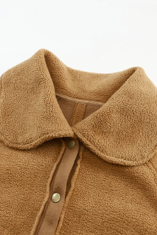 Button-Front Fleece Jacket Rayon Fabric Velvet Fabric Corduroy Fabric