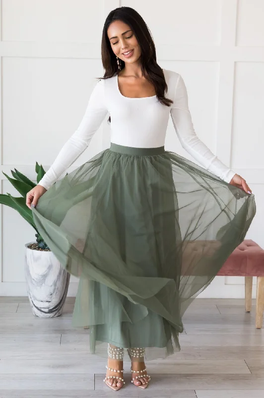Steal The Day Tulle Skirt ribbed skirt waist