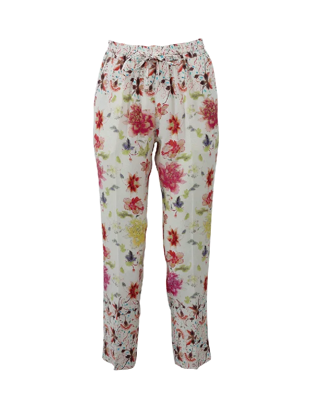 Draw-String Floral Pant Soft Stretch Pants