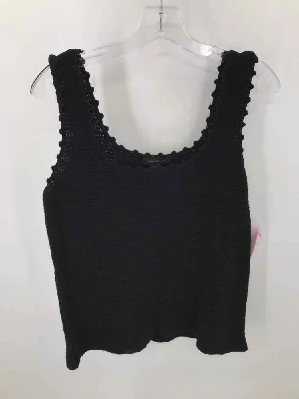 Pre-Owned Ann Taylor Black Size Large Knit Tank Top grey tank top