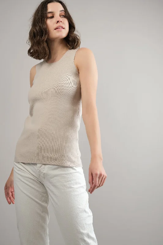 Stretch Tank in Cement rhinestone tank top