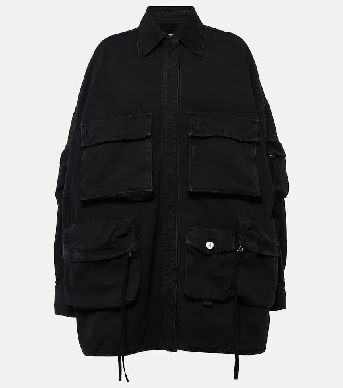 The Attico Fern oversized cotton canvas jacket Quilted Jacket Puffer Jacket Insulated Jacket