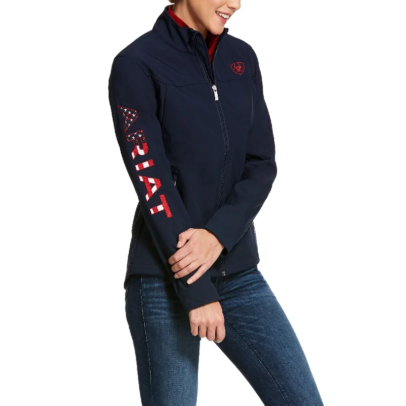 Women's Ariat USA Team Softshell Jacket #10028257 Embroidered Jacket Appliqued Jacket Beaded Jacket Women's Ariat USA Team Softshell Jacket #10028257 Embroidered Jacket Appliqued Jacket Beaded Jacket