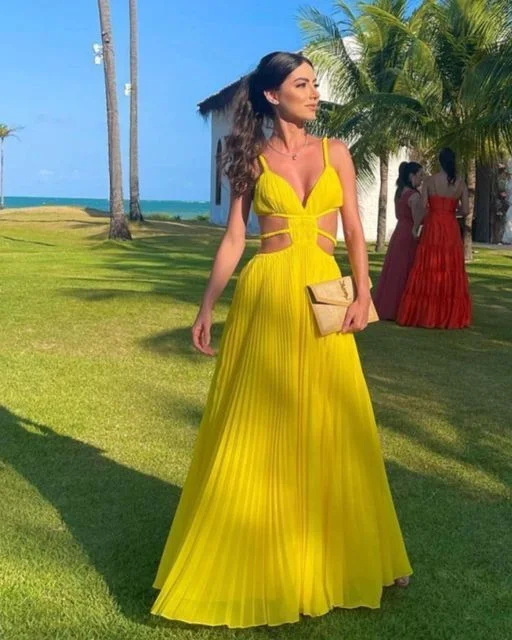 Sexy Yellow A-Line Spaghetti Straps Prom Dress Evening Party Dress,DP546 Tunics Top rated Sexy Yellow A-Line Spaghetti Straps Prom Dress Evening Party Dress,DP546 Tunics Top rated