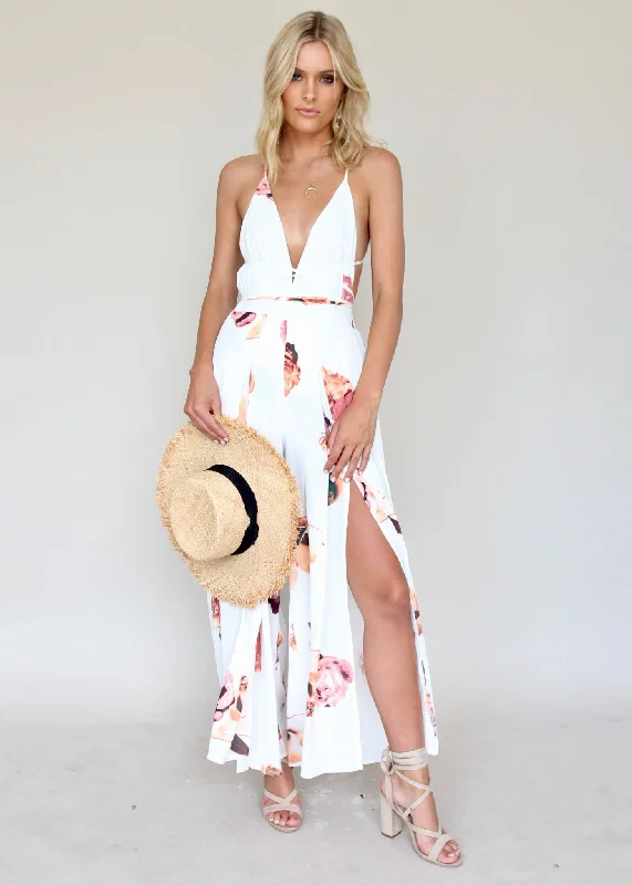 Lost In The Sun Pantsuit - Roses Formal Linen Trousers