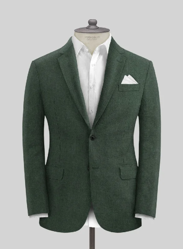 Solbiati Pericle Green Linen Jacket Appliqued Jacket Beaded Jacket Sequined Jacket