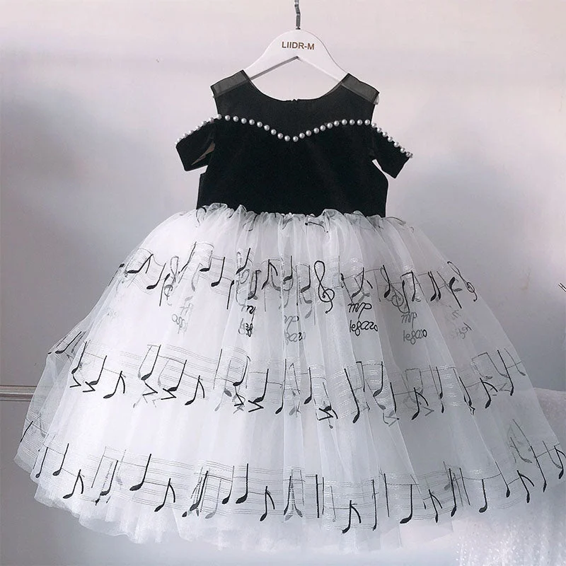 Baby Girl Formal Dress Girl Black Princess Dress Beaded Puffy Birthday Party Dress Tunics Designer luxury Baby Girl Formal Dress Girl Black Princess Dress Beaded Puffy Birthday Party Dress Tunics Designer luxury