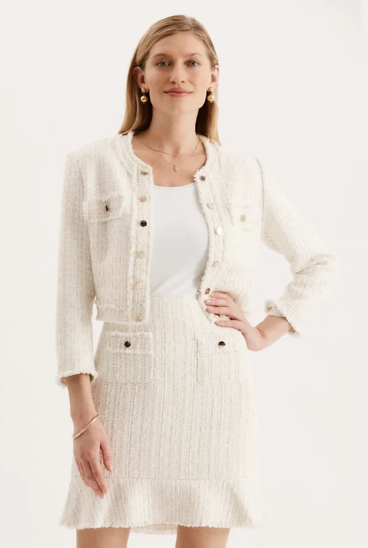 Tyler Boe Jackie Bouclé Jacket Front Pockets Side Pockets Patch Pockets