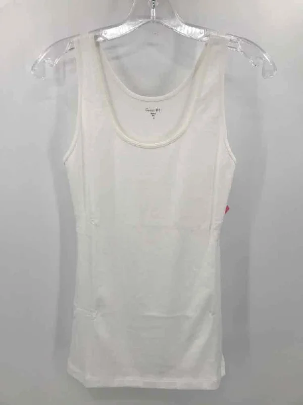Pre-Owned Garnet Hill Ivory Size Small Tank Top black tank top
