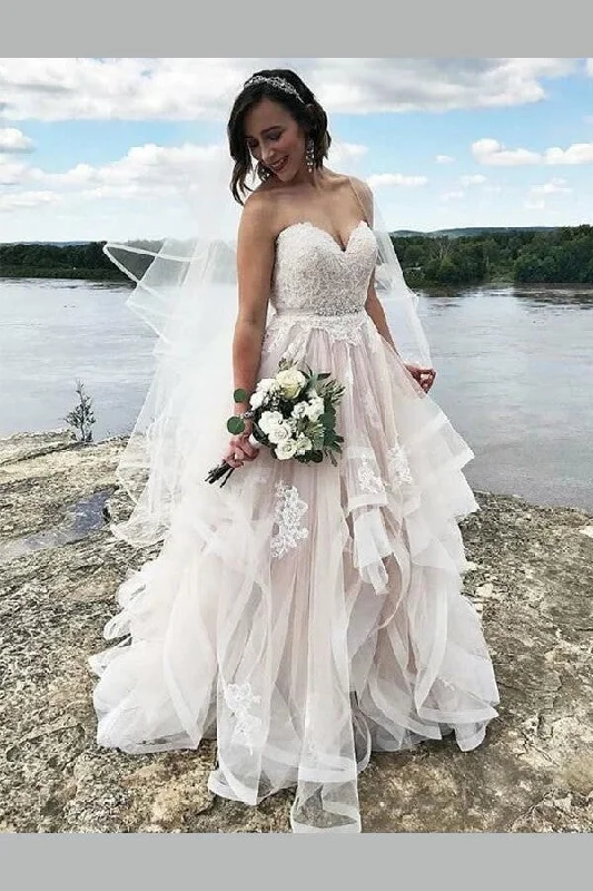 Lace Sweetheart Garden Wedding Gown with Horsehair Skirt Bridal Outfit velvet skirt rich