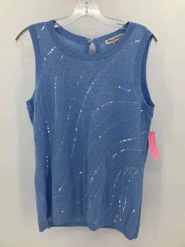 Pre-Owned Tommy Bahama Blue Size Small Sequin Tank Top strappy tank top