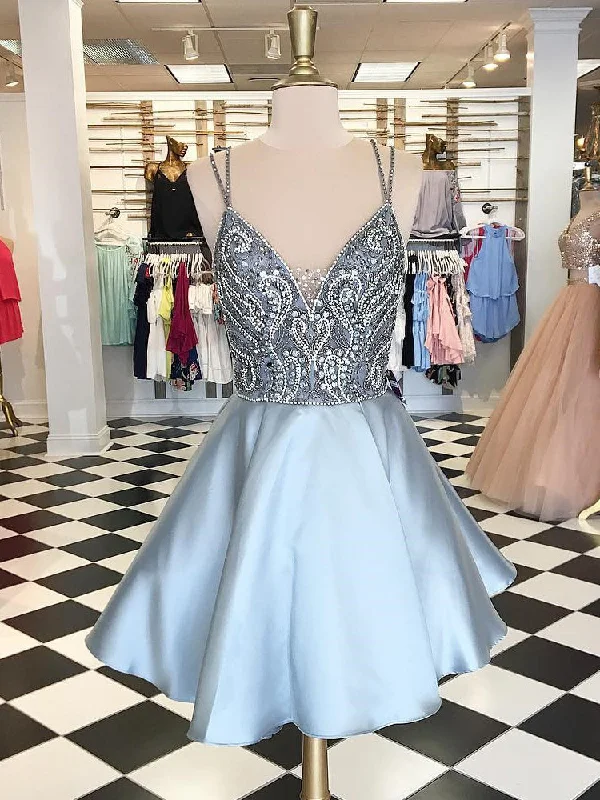 Sexy Homecoming Dress Spaghetti Straps Rhinestone Silver Short Prom Dress Party Dress JK424 Tunics Fashionable trendy Sexy Homecoming Dress Spaghetti Straps Rhinestone Silver Short Prom Dress Party Dress JK424 Tunics Fashionable trendy