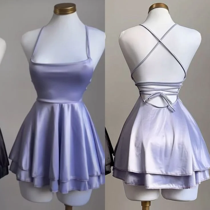 Light Lilac A-Line Simple Cute Homecoming Dress Mini Party Dress, DP3241 Tunics Long Elegant Light Lilac A-Line Simple Cute Homecoming Dress Mini Party Dress, DP3241 Tunics Long Elegant