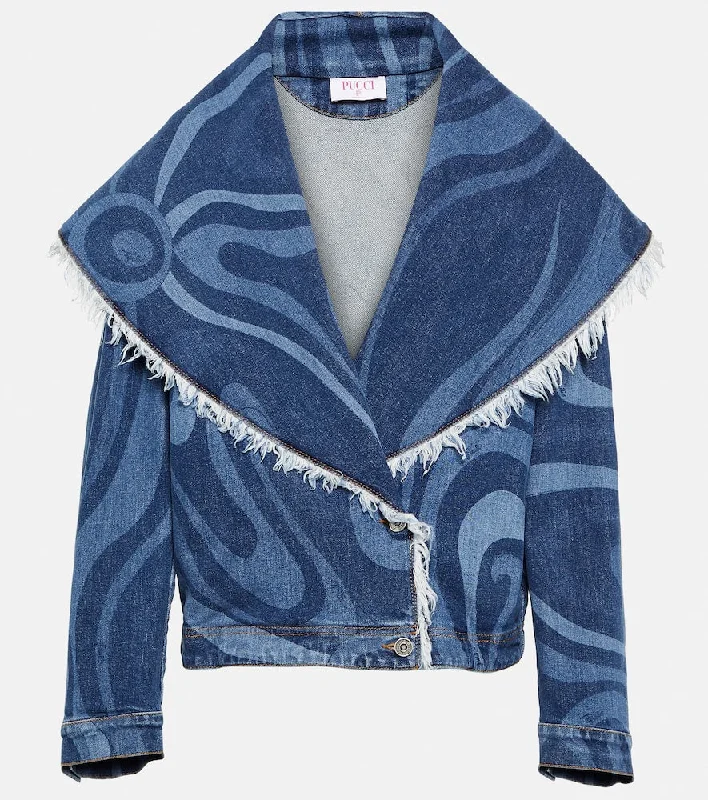 Pucci Marmo denim jacket Satin Jacket Silk Jacket Chiffon Jacket