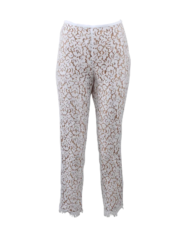 Floral Lace Skinny Pant Stretch Fit Pants