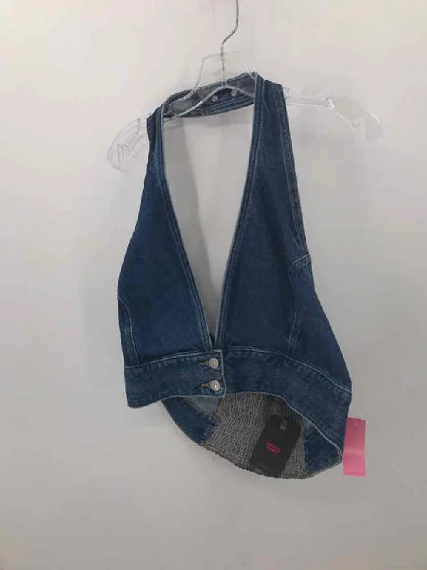 Pre-Owned Levi's Blue Size XXL Denim Halter Tank Top lace tank top