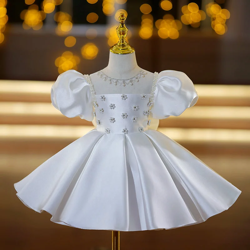 Baby Girl Christening Dress Toddler Flower Beaded Princess Dress Girls Puff Sleeve Puffy Party Dress Tunics Chinos classic Baby Girl Christening Dress Toddler Flower Beaded Princess Dress Girls Puff Sleeve Puffy Party Dress Tunics Chinos classic