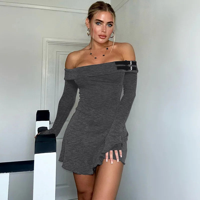 Advbridge Elegant Off Shoulder Mini Dress for Women Autumn Fashion Long Sleeve Slim Party Dress Lady Casual Dress Club Outfits 2024 Tunics Cozy comfortable Advbridge Elegant Off Shoulder Mini Dress for Women Autumn Fashion Long Sleeve Slim Party Dress Lady Casual Dress Club Outfits 2024 Tunics Cozy comfortable