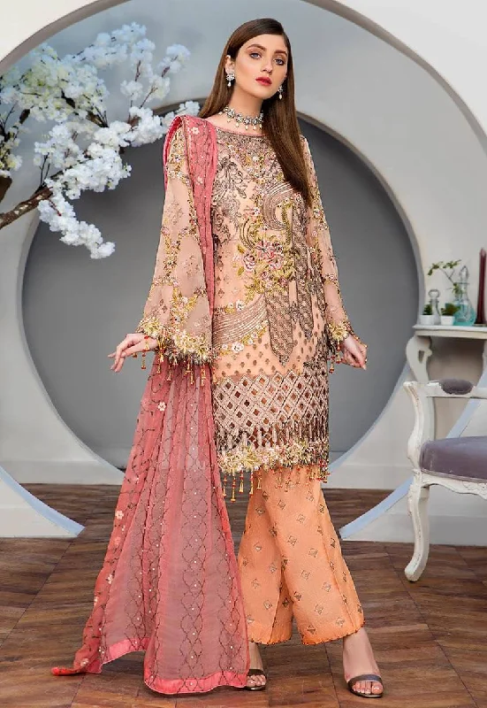 Latest Chiffon Party Dress in Peach Color #M0114 Tunics Long Elegant
