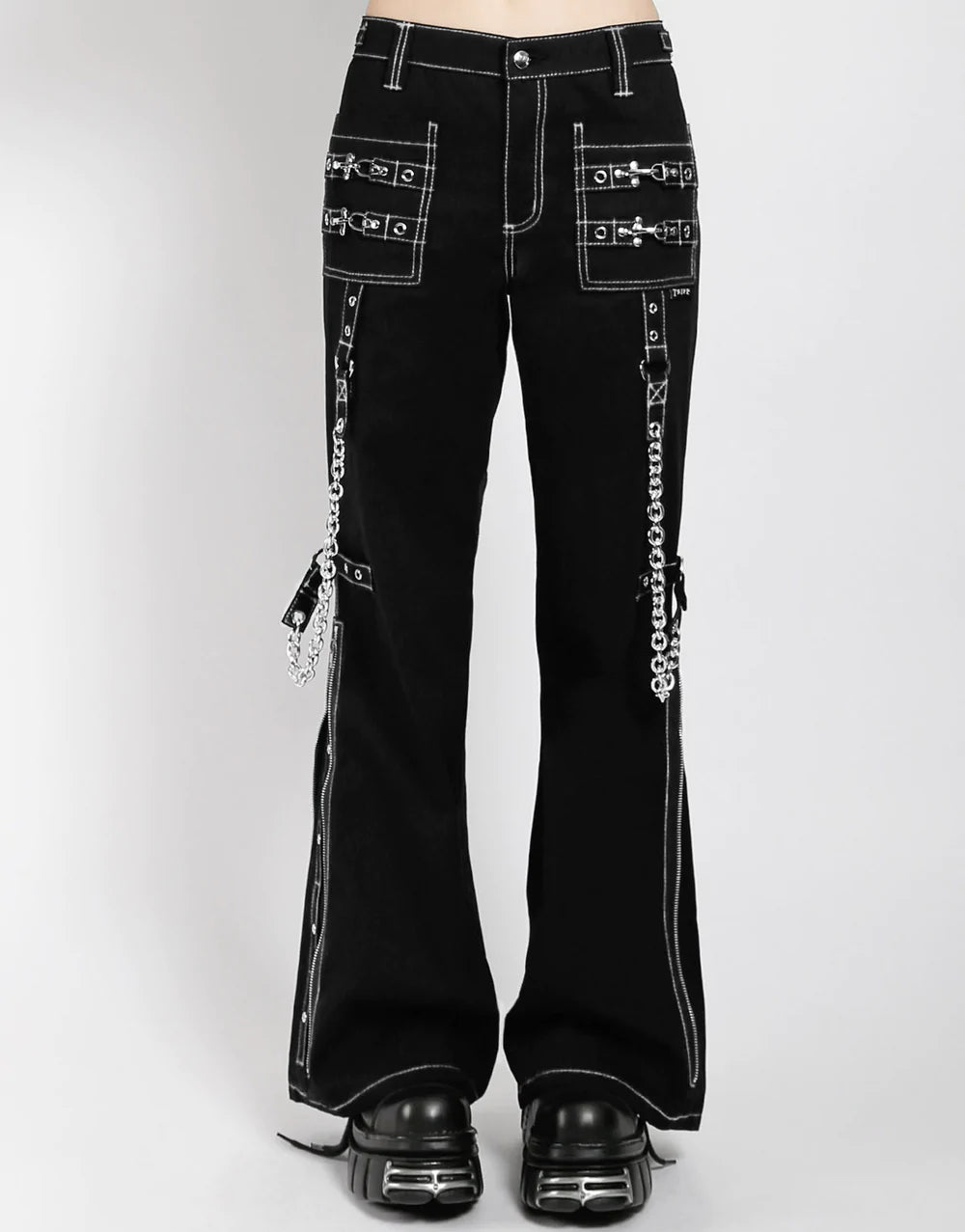 Night Pant w/ White Stitch Relaxed Fit Trousers