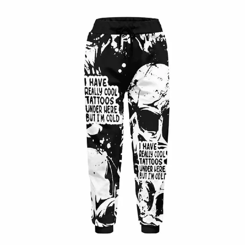 Skull I Have Really Cool Tattoos Elastic Casual Pants Classic Chino Pants