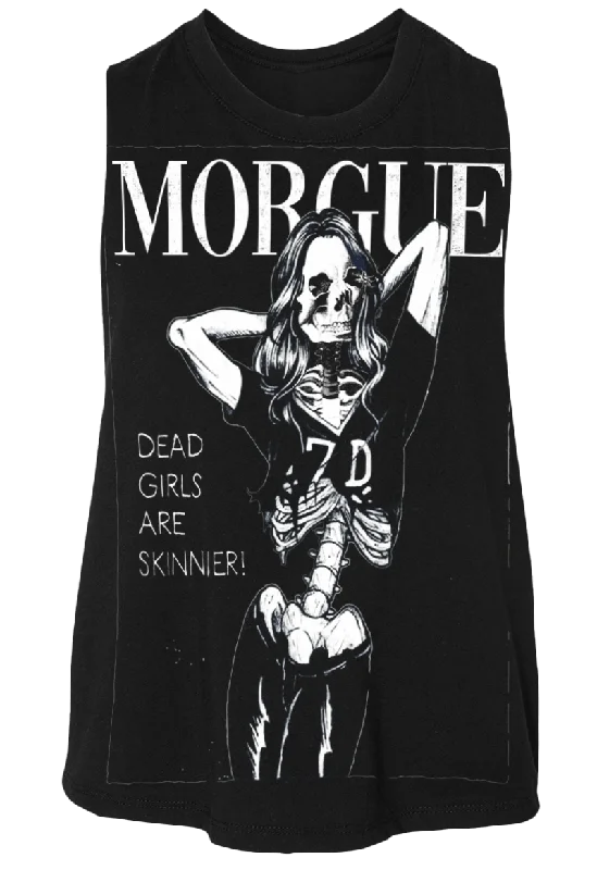 MORGUE Dead Girls are Skinnier Crop Tank gym tank top