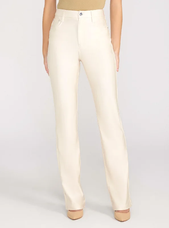 Stone High-Rise 80s Straight Pants Chic Slim Fit Pants