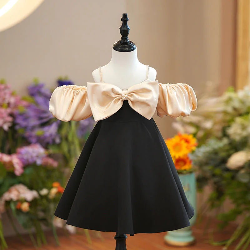 Toddler Girl Black Bow Birthday Party Dress Girl Princess Dress Tunics Canvas sturdy Toddler Girl Black Bow Birthday Party Dress Girl Princess Dress Tunics Canvas sturdy