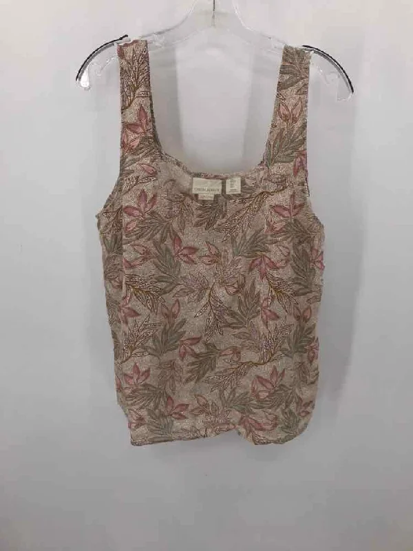 Pre-Owned Cynthia Rowley Brown Size Large Printed Tank Top yoga tank top