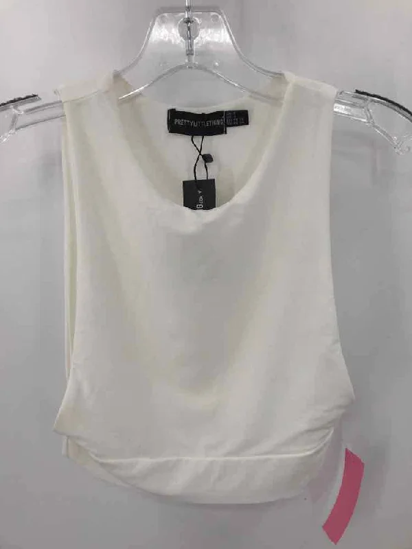 Pre-Owned Pretty Little Things Ivory Size 4 Cropped Tank Top playful tank top